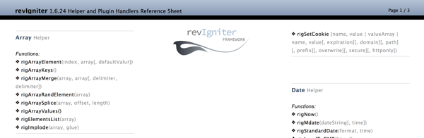 revIgniter Helper Reference